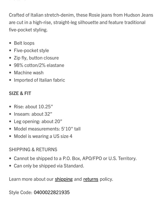 Hudson Jeans (Rosie) Pale Blue High-Rise Straight Leg Jeans Size 27 - Picture 14 of 14